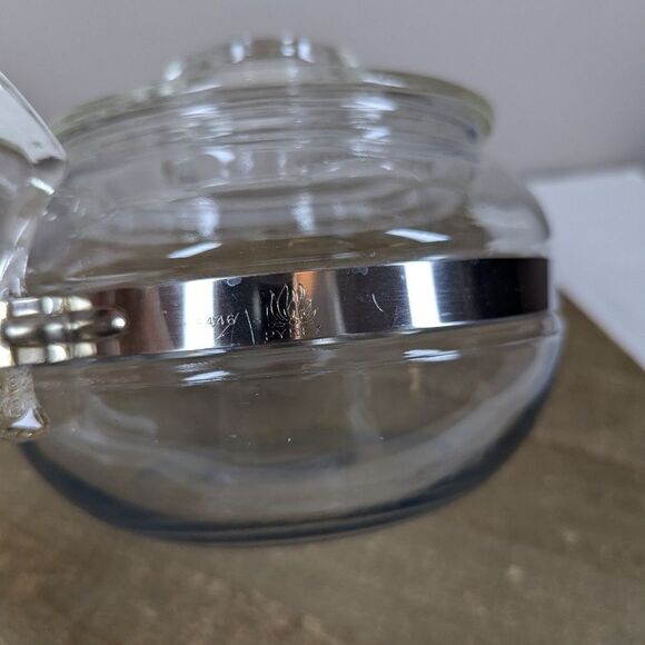 Vintage Pyrex Flameware Glass Teapot 6 Cup 7756 Heat Proof Blue Tint USA Made - Picture 4 of 11